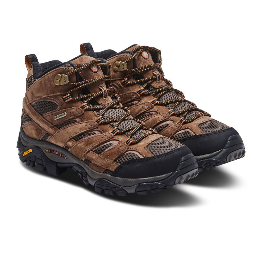 Chaussures Randonnée Merrell Moab 2 Mid Waterproof Marron Homme | T.L.PVVM